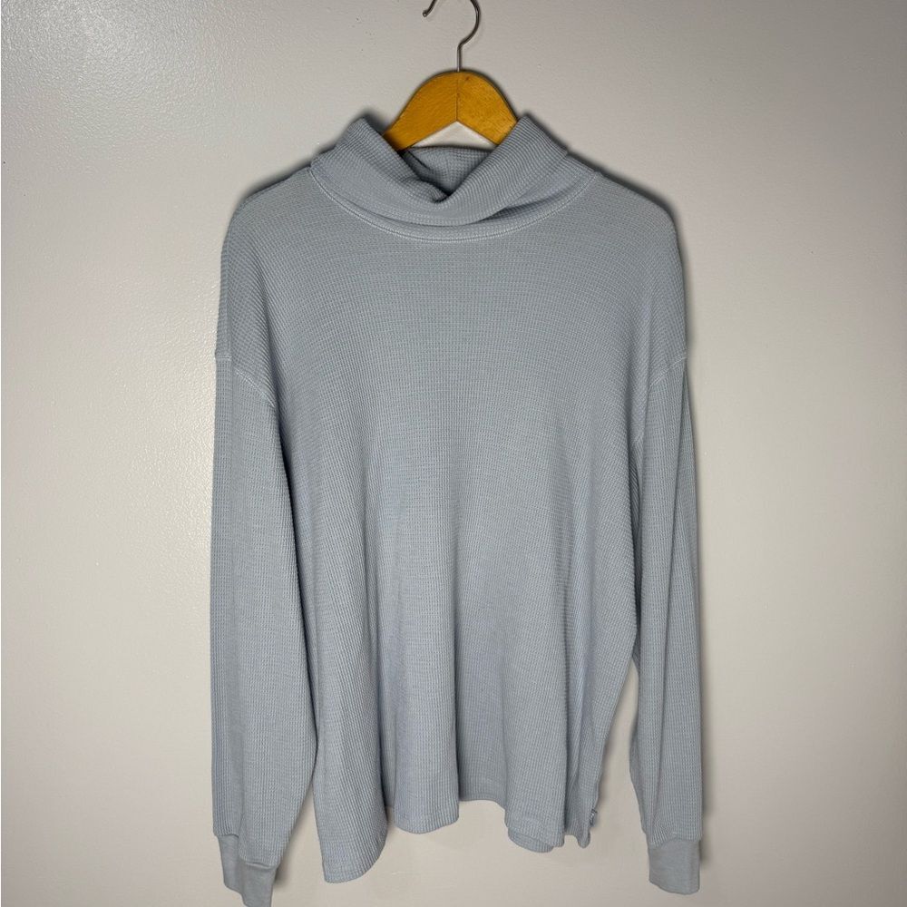 Aritizia TNA Rosedale Light Blue Turtleneck Sweater Soft Knit Relaxed Fit | M